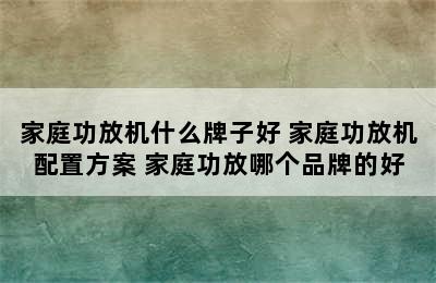 家庭功放机什么牌子好 家庭功放机配置方案 家庭功放哪个品牌的好